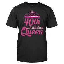 Load image into Gallery viewer, 40th Birthday Queen - Pink - T Shirt - 40TH_BIRTHDAY_QUEEN_-_PINK_-_men_-_black