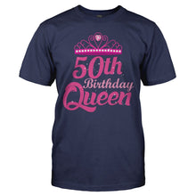 Load image into Gallery viewer, 50th Birthday Queen - Pink - T Shirt - 50TH_BIRTHDAY_QUEEN_-_PINK_-_men_-_navbylue