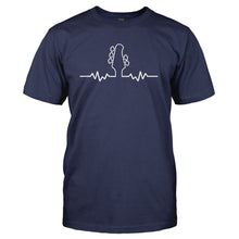 Load image into Gallery viewer, 5 String Bass Guitar Heartbeat - T Shirt - 5_STRING_BASS_GUITAR_HEARTBEAT_-_Men_-_Navyblue
