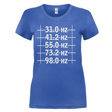 Load image into Gallery viewer, 5 String Bass Frequencies - T Shirt - 5_String_Freq_Ladies_Royal