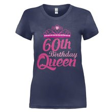 Load image into Gallery viewer, 60th Birthday Queen - Pink - T Shirt - 60TH_BIRTHDAY_QUEEN_-_PINK_-_ladies_-_purple