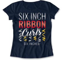 Load image into Gallery viewer, 6 Inch Ribbon Curls - T Shirt - 6_INCH_RIBBON_CURLS_women_navy