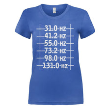 Load image into Gallery viewer, 6 String Bass Frequencies - T Shirt - 6_String_Bass_Frequencies_-_ladies_-_royalblue