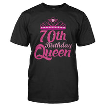 Load image into Gallery viewer, 70th Birthday Queen - Pink - T Shirt - 70TH_BIRTHDAY_QUEEN_-_PINK_-_men_-_black