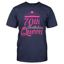 Load image into Gallery viewer, 70th Birthday Queen - Pink - T Shirt - 70TH_BIRTHDAY_QUEEN_-_PINK_-_men_-_navyblue