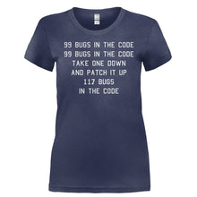 Load image into Gallery viewer, 99 Bugs In The Code - T Shirt - 99_BUGS_IN_THE_CODE-_Ladies_-_Navy