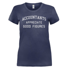 Load image into Gallery viewer, Accountants Appreciate Good Figures - T Shirt - ACCOUNTANTS_APPRECIATE_GOOD_FIGURES-_Ladies_-_Navy