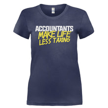 Load image into Gallery viewer, Accountants Make Life Less Taxing - T Shirt - ACCOUNTANTS_MAKE_LIFE_LESS_TAXING-_Ladies_-_Navy