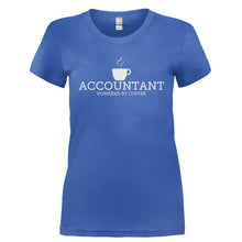 Load image into Gallery viewer, Accountant - Powered By Coffee - T Shirt - ACCOUNTANT_-_POWERED_BY_COFFEE-_Ladies_-_Royal
