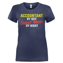 Load image into Gallery viewer, Accountant By Day. Super Mom By Night - T Shirt - ACCOUNTANT_BY_DAY._SUPER_MOM_BY_NIGHT-_Ladies_-_Navy