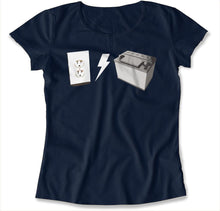 Load image into Gallery viewer, AC DC - T Shirt - AC_DC_-_women_-_navyblue