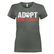 Load image into Gallery viewer, Adopt Don't Shop - T Shirt - ADOPT_DON_T_SHOP_-_Ladies_-_charcoal