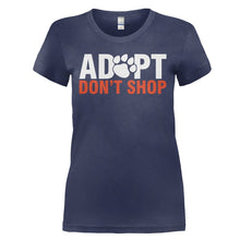 Load image into Gallery viewer, Adopt Don't Shop - T Shirt - ADOPT_DON_T_SHOP_-_Ladies_-_navyblue
