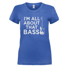 Load image into Gallery viewer, All About That Bass Guitar - T Shirt - ALL_ABOUT_THAT_BASS_GUITAR_-_Ladies_-_Royalblue