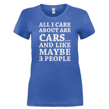 Load image into Gallery viewer, All I Care About Are Cars - T Shirt - ALL_I_CARE_ABOUT_ARE_CARS-_Ladies_-_Royal