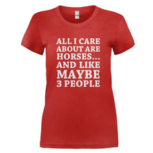 Load image into Gallery viewer, All I Care About Is Horses - T Shirt - ALL_I_CARE_ABOUT_IS_HORSES_-_Ladies_-_red