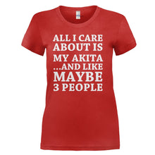 Load image into Gallery viewer, All I Care About Is My Akita - T Shirt - ALL_I_CARE_ABOUT_IS_MY_AKITA_-_ladies_-_red