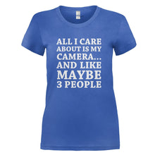 Load image into Gallery viewer, All I Care About Is My Camera - T Shirt - ALL_I_CARE_ABOUT_IS_MY_CAMERA_-_Ladies_-_royalblue