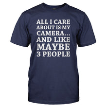 Load image into Gallery viewer, All I Care About Is My Camera - T Shirt - ALL_I_CARE_ABOUT_IS_MY_CAMERA_-_Men_-_navyblue