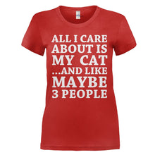 Load image into Gallery viewer, All I Care About Is My Cat - T Shirt - ALL_I_CARE_ABOUT_IS_MY_CAT_-_Ladies_-_red