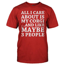 Load image into Gallery viewer, All I Care About Is My Corgi - T Shirt - ALL_I_CARE_ABOUT_IS_MY_CORGI_-_Men_-_red