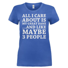 Load image into Gallery viewer, All I Care About Is My Great Dane - T Shirt - ALL_I_CARE_ABOUT_IS_MY_GREAT_DANE-_Ladies_-_Royal