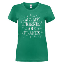 Load image into Gallery viewer, All My Friends Are Flakes - T Shirt - ALL_MY_FRIENDS_ARE_FLAKES-_Ladies_-_Kelly_Green