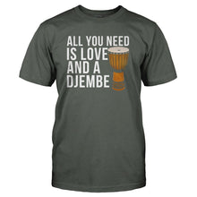 Load image into Gallery viewer, All You Need Is Love And A Djembe - T Shirt - ALL_YOU_NEED_IS_LOVE_AND_A_DJEMBE_-_Men_-_charcoal