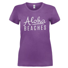 Load image into Gallery viewer, Aloha Beaches - T Shirt - ALOHA_BEACHES-_Ladies_-_Purple