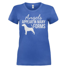 Load image into Gallery viewer, Angels Appear In Many Forms - T Shirt - ANGELS_APPEAR_IN_MANY_FORMS-_Ladies_-_Royal