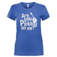 Load image into Gallery viewer, Are You Picking On Me - Acoustic Guitar - T Shirt - ARE_YOU_PICKING_ON_ME_-_ACOUSTIC_GUITAR-_Ladies_-_Royal