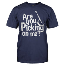 Load image into Gallery viewer, Are You Picking On Me - Banjo - T Shirt - ARE_YOU_PICKING_ON_ME_-_BANJO_-_Men_-_navyblue