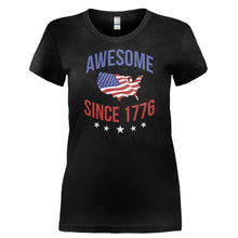 Load image into Gallery viewer, Awesome Since 1776 - T Shirt - AWESOME_SINCE_1776-_Ladies_-_Black