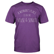 Load image into Gallery viewer, A Woman's Place Is In The House And Senate - T Shirt - A_WOMAN_S_PLACE_IS_IN_THE_HOUSE_AND_SENATE_-_Men_-_purple