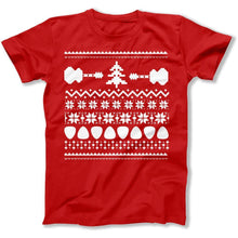 Load image into Gallery viewer, Acoustic Guitar - Ugly Christmas Sweater - T Shirt - Acoustic_Guitar_-_Ugly_Christmas_Sweater_men_red