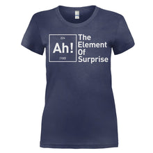 Load image into Gallery viewer, Ah! The Element Of Surprise - T Shirt - Ah_The_Element_Of_Surprise_women_navy