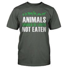 Load image into Gallery viewer, Animals Should Be Loved, Not Eaten - T Shirt - Animals_Should_Be_Loved_Not_Eaten_charcoal