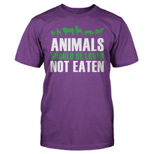 Load image into Gallery viewer, Animals Should Be Loved, Not Eaten - T Shirt - Animals_Should_Be_Loved_Not_Eaten_purple