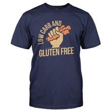 Load image into Gallery viewer, Bacon - Low Carb and Gluten Free - T Shirt - BACON_-_LOW_CARB_AND_GLUTEN_FREE_-_Men_-_navyblue