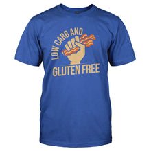 Load image into Gallery viewer, Bacon - Low Carb and Gluten Free - T Shirt - BACON_-_LOW_CARB_AND_GLUTEN_FREE_-_Men_-_royalblue