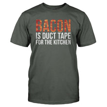 Load image into Gallery viewer, Bacon Is Duct Tape For The Kitchen - T Shirt - BACON_IS_DUCT_TAPE_FOR_THE_KITCHEN_-_Men_-_charcoal