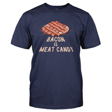 Load image into Gallery viewer, Bacon Is Meat Candy - T Shirt - BACON_IS_MEAT_CANDY_-_Men_-_navyblue