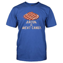 Load image into Gallery viewer, Bacon Is Meat Candy - T Shirt - BACON_IS_MEAT_CANDY_-_Men_-_royalblue