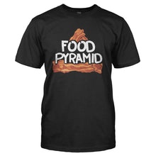Load image into Gallery viewer, Bacon Is My Food Pyramid - T Shirt - BACON_IS_MY_FOOD_PYRAMID_-_Men_-_black