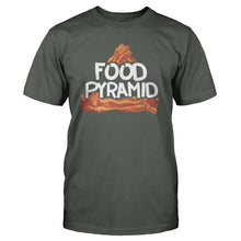 Load image into Gallery viewer, Bacon Is My Food Pyramid - T Shirt - BACON_IS_MY_FOOD_PYRAMID_-_Men_-_charcoal