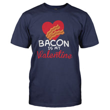 Load image into Gallery viewer, Bacon Is My Valentine - T Shirt - BACON_IS_MY_VALENTINE_-_Men_-_navyblue
