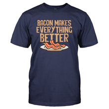 Load image into Gallery viewer, Bacon Makes Everything Better - T Shirt - BACON_MAKES_EVERYTHING_BETTER_-_Men_-_navyblue