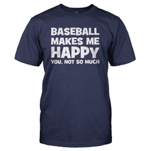 Load image into Gallery viewer, Baseball Makes Me Happy - T Shirt - BASEBALL_MAKES_ME_HAPPY_-_Men_-_navyblue