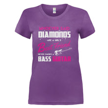 Load image into Gallery viewer, Bass Guitars Are A Girl's Best Friend - T Shirt - BASS_GUITARS_ARE_A_GIRL_S_BEST_FRIEND_-_Ladies_-_Purple