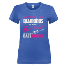 Load image into Gallery viewer, Bass Guitars Are A Girl's Best Friend - T Shirt - BASS_GUITARS_ARE_A_GIRL_S_BEST_FRIEND_-_Ladies_-_Royalblue
